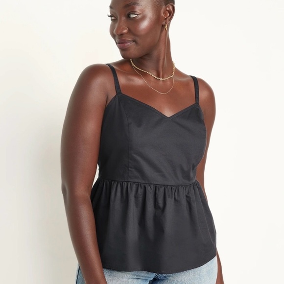 Old Navy Tops - Old Navy Women's Smocked Babydoll Cami Swing Top Size M Gray Charcoal Cotton